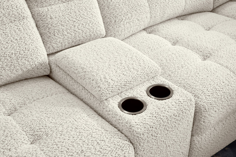 Sofa sectionnel modulaire à coulissement électrique de droite Elevate de Scott Living 7 pièces en tissu de chenille avec rangement - beige