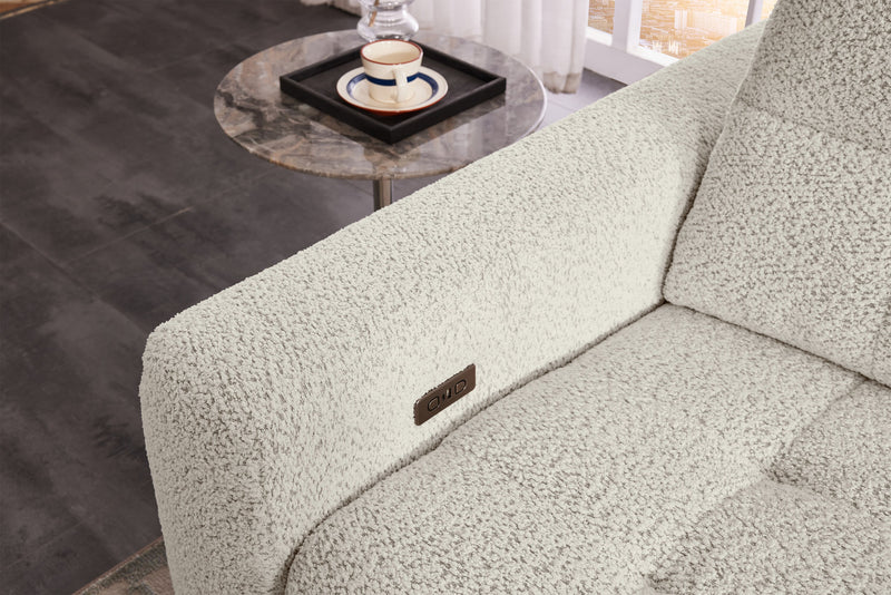 Sofa sectionnel modulaire à coulissement électrique de droite Elevate de Scott Living 7 pièces en tissu de chenille avec rangement - beige