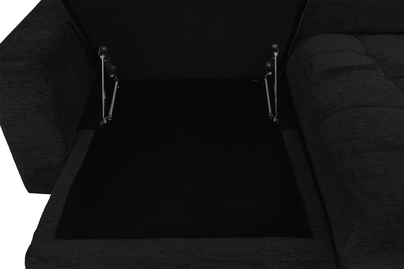 Sofa sectionnel modulaire à coulissement et inclinaison électriques de gauche Elevate de Scott Living 3 pièces en tissu de chenille - Ebony