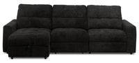  Sofa sectionnel modulaire à coulissement et inclinaison électriques de gauche Elevate de Scott Living 3 pièces en tissu de chenille - Ebony