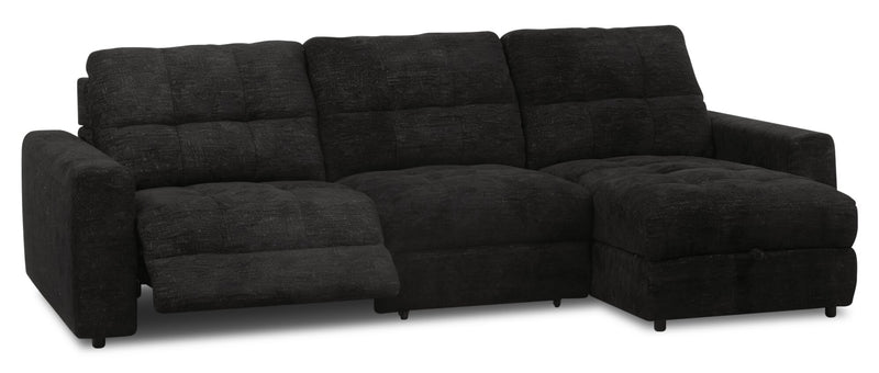 Sofa sectionnel modulaire à coulissement et inclinaison électriques de droite Elevate de Scott Living 3 pièces en tissu de chenille - Ebony