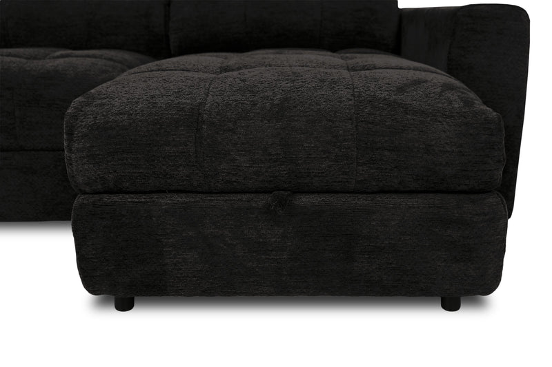 Sofa sectionnel modulaire à coulissement et inclinaison électriques de droite Elevate de Scott Living 3 pièces en tissu de chenille - Ebony