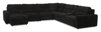  Sofa sectionnel modulaire à coulissement et inclinaison électriques de gauche Elevate de Scott Living 7 pièces en tissu de chenille - Ebony