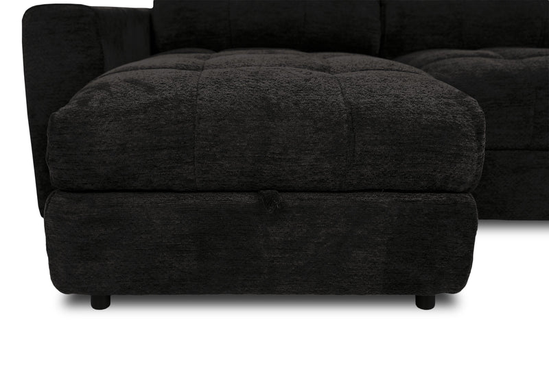 Sofa sectionnel modulaire à coulissement et inclinaison électriques de gauche Elevate de Scott Living 7 pièces en tissu de chenille - Ebony