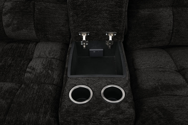 Sofa sectionnel modulaire à coulissement et inclinaison électriques de gauche Elevate de Scott Living 7 pièces en tissu de chenille - Ebony