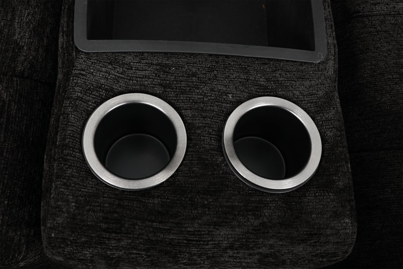 Sofa sectionnel modulaire à coulissement et inclinaison électriques de gauche Elevate de Scott Living 7 pièces en tissu de chenille - Ebony