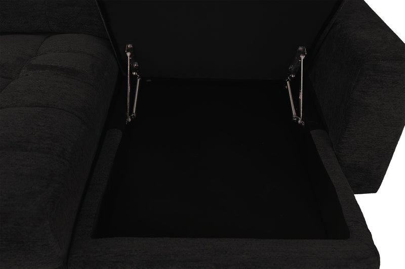 Sofa sectionnel modulaire à coulissement et inclinaison électriques de droite Elevate de Scott Living 7 pièces en tissu de chenille - Ebony