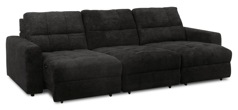 Sofa sectionnel modulaire à coulissement électrique de droite Elevate de Scott Living 3 pièces en tissu de chenille - Ebony
