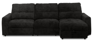 Sofa sectionnel modulaire à coulissement électrique de droite Elevate de Scott Living 3 pièces en tissu de chenille - Ebony