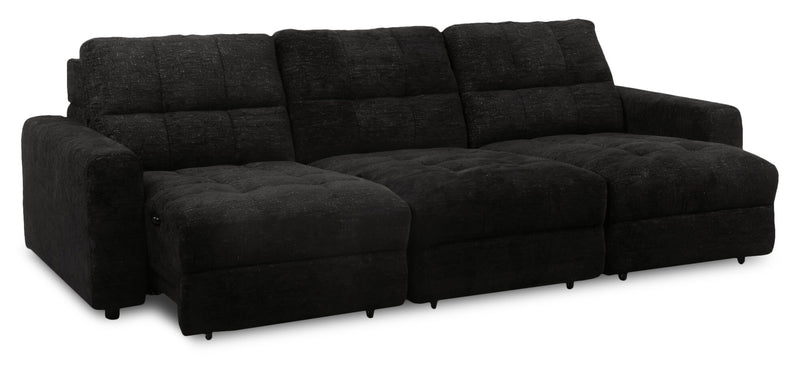 Sofa modulaire Elevate de Scott Living de 115 po en tissu en chenille avec coulissement électrique - Ebony