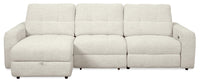  Sofa sectionnel modulaire à inclinaison électrique de gauche Elevate de Scott Living 3 pièces en tissu de chenille - beige