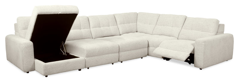 Sofa sectionnel modulaire à coulissement et inclinaison électriques de gauche Elevate de Scott Living 6 pièces en tissu de chenille - beige