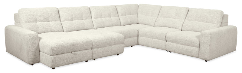 Sofa sectionnel modulaire à coulissement et inclinaison électriques de gauche Elevate de Scott Living 6 pièces en tissu de chenille - beige