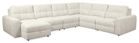  Sofa sectionnel modulaire à coulissement et inclinaison électriques de gauche Elevate de Scott Living 6 pièces en tissu de chenille - beige