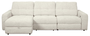 Sofa sectionnel modulaire à coulissement et inclinaison électriques de gauche Elevate de Scott Living 3 pièces en tissu de chenille - beige