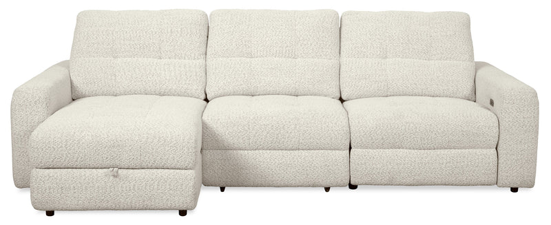Sofa sectionnel modulaire à coulissement et inclinaison électriques de gauche Elevate de Scott Living 3 pièces en tissu de chenille - beige