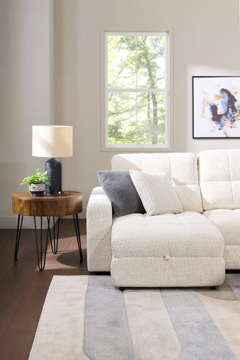 Sofa sectionnel modulaire à coulissement et inclinaison électriques de gauche Elevate de Scott Living 3 pièces en tissu de chenille - beige