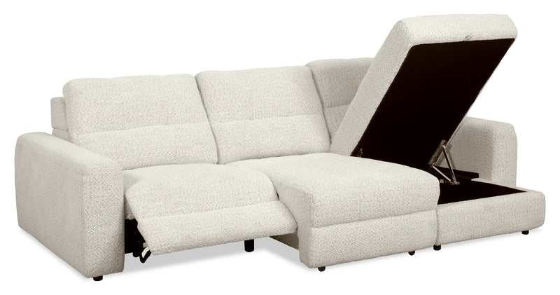 Sofa sectionnel modulaire à coulissement et inclinaison électriques de droite Elevate de Scott Living 3 pièces en tissu de chenille - beige