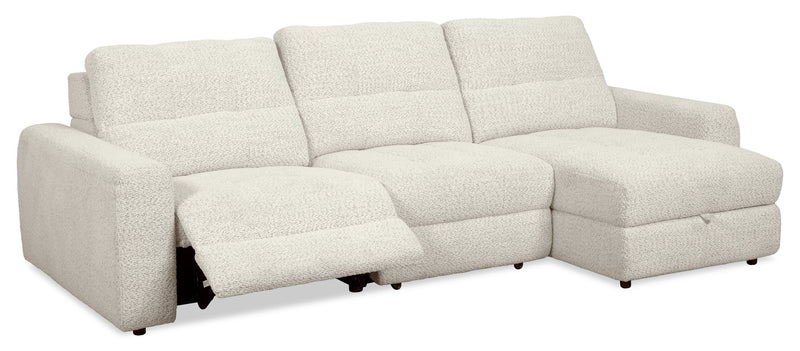 Sofa sectionnel modulaire à coulissement et inclinaison électriques de droite Elevate de Scott Living 3 pièces en tissu de chenille - beige