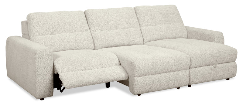 Sofa sectionnel modulaire à coulissement et inclinaison électriques de droite Elevate de Scott Living 3 pièces en tissu de chenille - beige