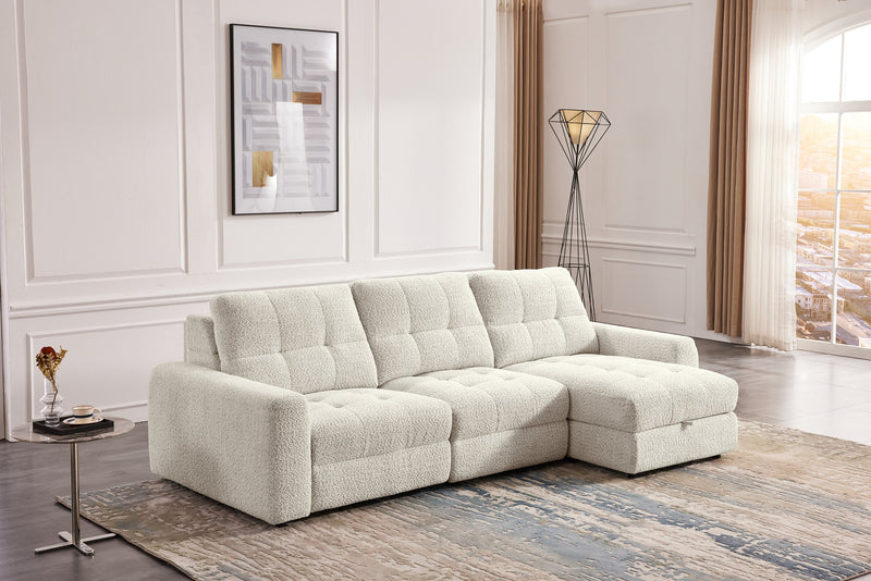 Sofa sectionnel modulaire à coulissement et inclinaison électriques de droite Elevate de Scott Living 3 pièces en tissu de chenille - beige