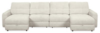  Sofa sectionnel modulaire à coulissement électrique Elevate de Scott Living 4 pièces en chenille avec 2 fauteuils longs de rangement - beige