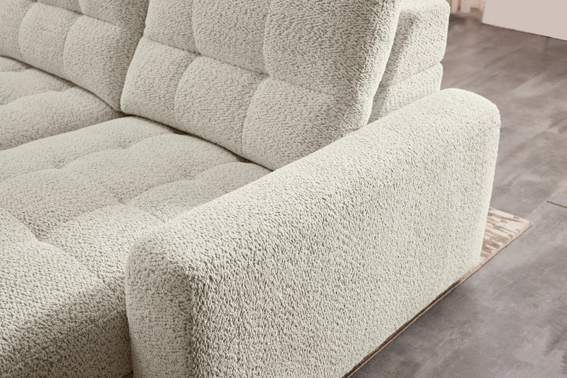 Sofa sectionnel modulaire à coulissement électrique Elevate de Scott Living 4 pièces en chenille avec 2 fauteuils longs de rangement - beige