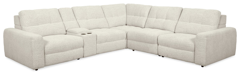 Sofa sectionnel modulaire à inclinaison électrique en forme de L Elevate de Scott Living 6 pièces avec console de rangement - beige