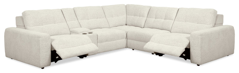 Sofa sectionnel modulaire à inclinaison électrique en forme de L Elevate de Scott Living 6 pièces avec console de rangement - beige