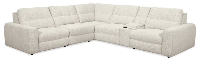 Sofa sectionnel modulaire à inclinaison électrique en forme de L Elevate de Scott Living 6 pièces avec console de rangement - beige