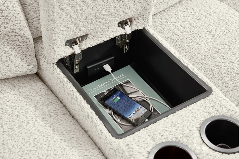 Sofa sectionnel modulaire à inclinaison électrique en forme de L Elevate de Scott Living 6 pièces avec console de rangement - beige