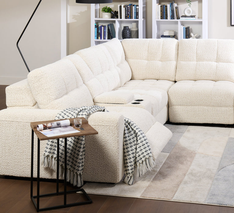 Sofa sectionnel modulaire à inclinaison électrique en forme de L Elevate de Scott Living 6 pièces avec console de rangement - beige