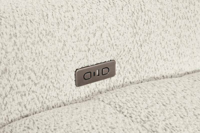 Sofa modulaire à inclinaison électrique Elevate de Scott Living de 115 po en tissu de chenille - beige