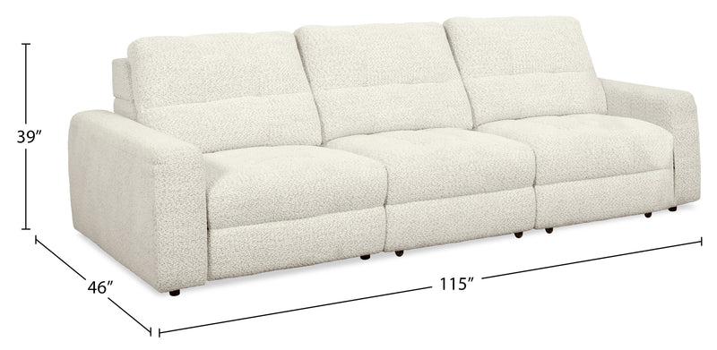 Sofa modulaire à inclinaison électrique Elevate de Scott Living de 115 po en tissu de chenille - beige