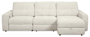 Sofa sectionnel modulaire à inclinaison électrique de droite Elevate de Scott Living 3 pièces en tissu de chenille - beige