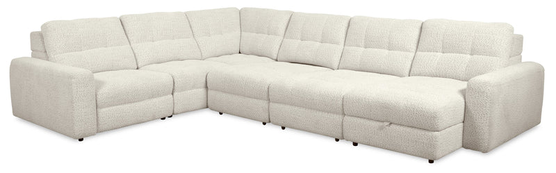 Sofa sectionnel modulaire à coulissement et inclinaison électriques de droite Elevate de Scott Living 6 pièces en tissu de chenille - beige