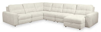  Sofa sectionnel modulaire à coulissement et inclinaison électriques de droite Elevate de Scott Living 6 pièces en tissu de chenille - beige