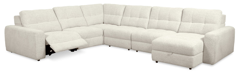 Sofa sectionnel modulaire à coulissement et inclinaison électriques de droite Elevate de Scott Living 6 pièces en tissu de chenille - beige