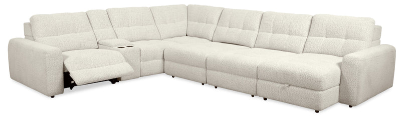 Sofa sectionnel modulaire à coulissement et inclinaison électriques de droite Elevate de Scott Living 7 pièces en tissu de chenille - beige