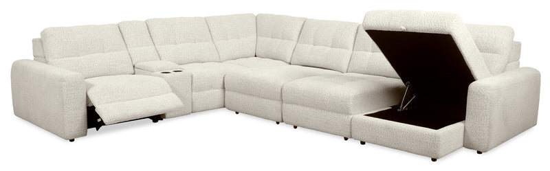 Sofa sectionnel modulaire à coulissement et inclinaison électriques de droite Elevate de Scott Living 7 pièces en tissu de chenille - beige