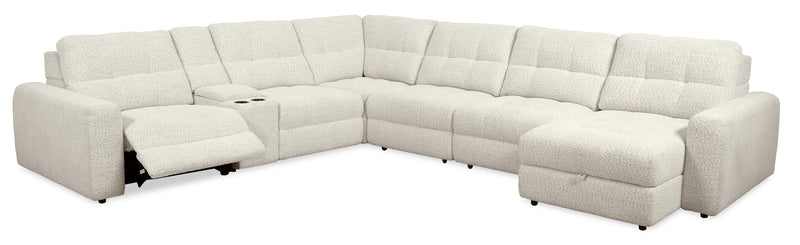 Sofa sectionnel modulaire à coulissement et inclinaison électriques de droite Elevate de Scott Living 7 pièces en tissu de chenille - beige