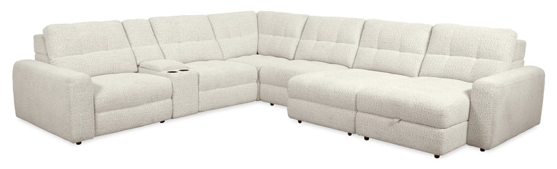 Sofa sectionnel modulaire à coulissement et inclinaison électriques de droite Elevate de Scott Living 7 pièces en tissu de chenille - beige