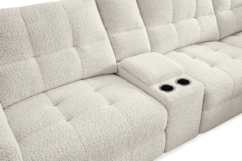 Sofa sectionnel modulaire à coulissement et inclinaison électriques de droite Elevate de Scott Living 7 pièces en tissu de chenille - beige