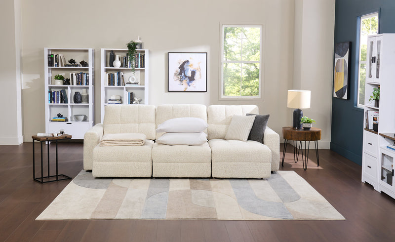 Sofa modulaire Elevate de Scott Living de 115 po en tissu en chenille avec coulissement électrique - beige