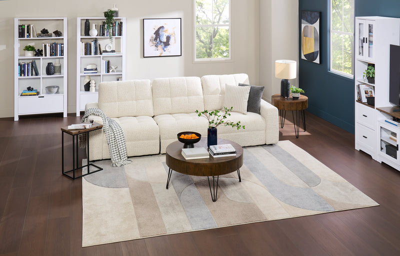 Sofa modulaire Elevate de Scott Living de 115 po en tissu en chenille avec coulissement électrique - beige