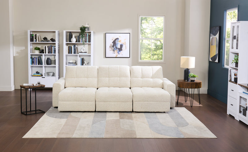 Sofa modulaire Elevate de Scott Living de 115 po en tissu en chenille avec coulissement électrique - beige