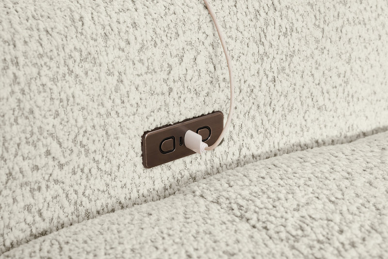 Causeuse modulaire Elevate de Scott Living de 82 po en tissu en chenille avec coulissement électrique - beige