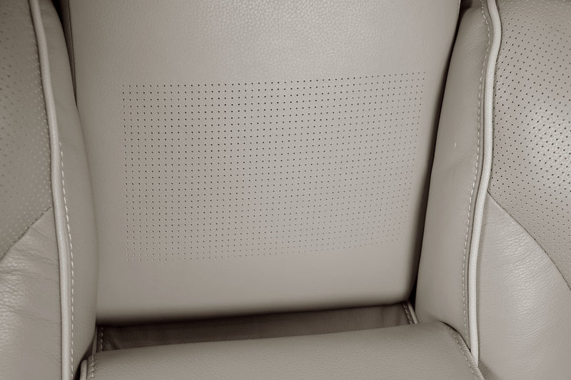 Causeuse de massage à inclinaison électrique Elite de 74 po en cuir véritable avec son immersif et appuie-têtes électriques - mastic