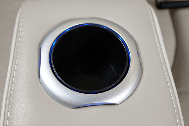 Causeuse de massage à inclinaison électrique Elite de 74 po en cuir véritable avec son immersif et appuie-têtes électriques - mastic