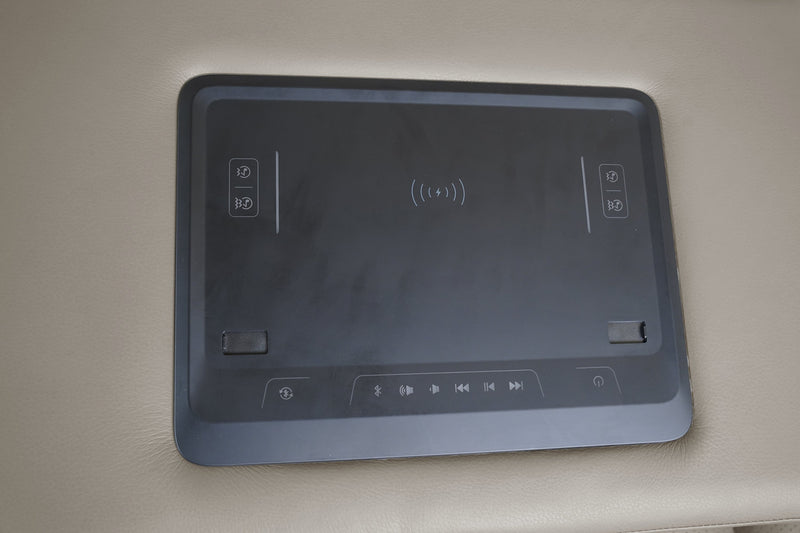 Sofa de massage à inclinaison électrique Elite de 86 po en cuir véritable avec son immersif et appuie-têtes électriques - mastic